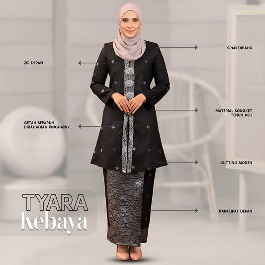 KEBAYA TYARA BLACK SILVER-1001