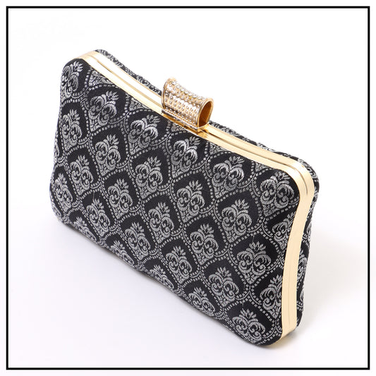 CLUTCH SONGKET HAND BAG - BLACK SILVER