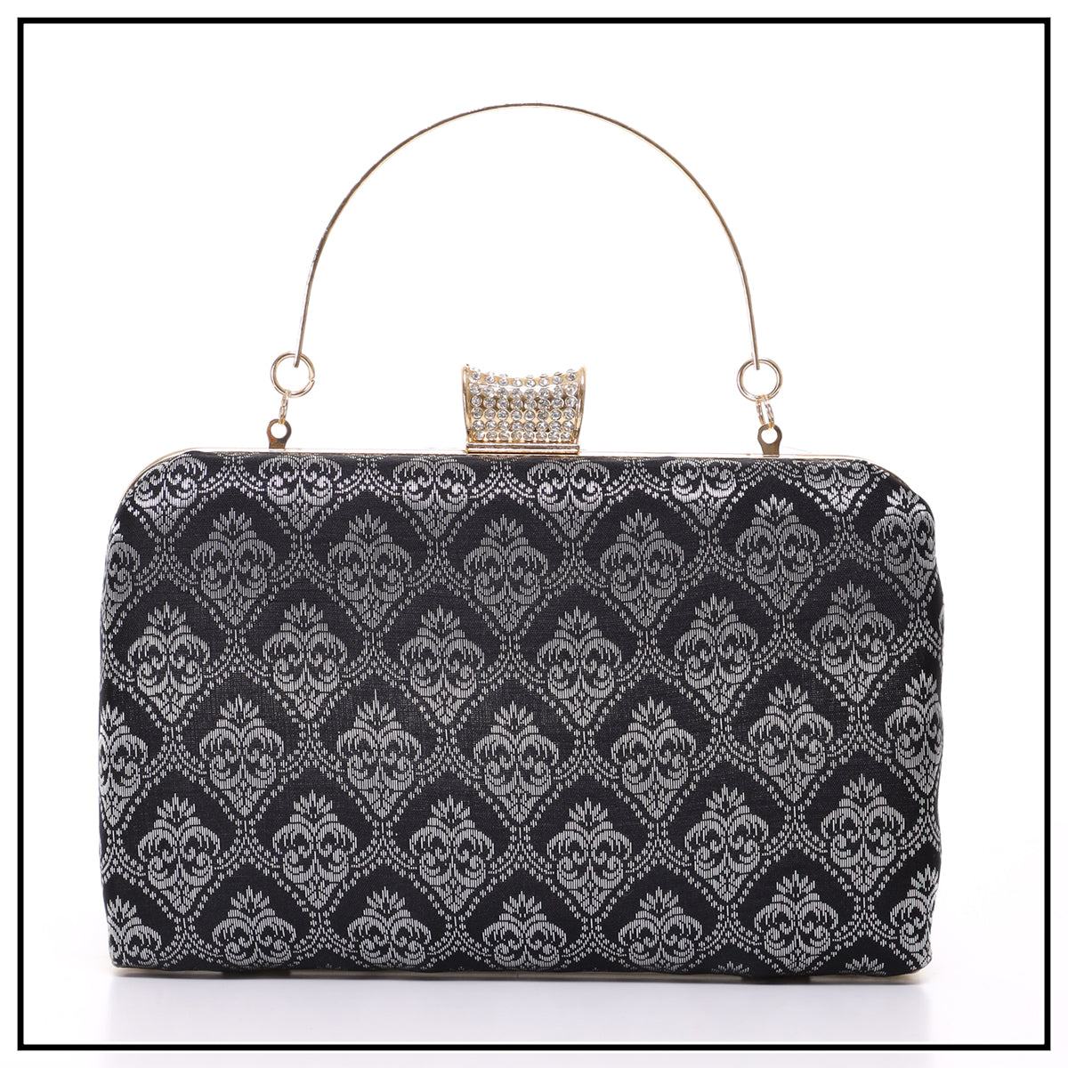 CLUTCH SONGKET HAND BAG - BLACK SILVER