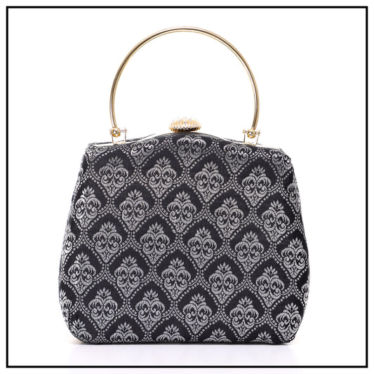 CLUTCH SONGKET HAND BAG - BLACK SILVER