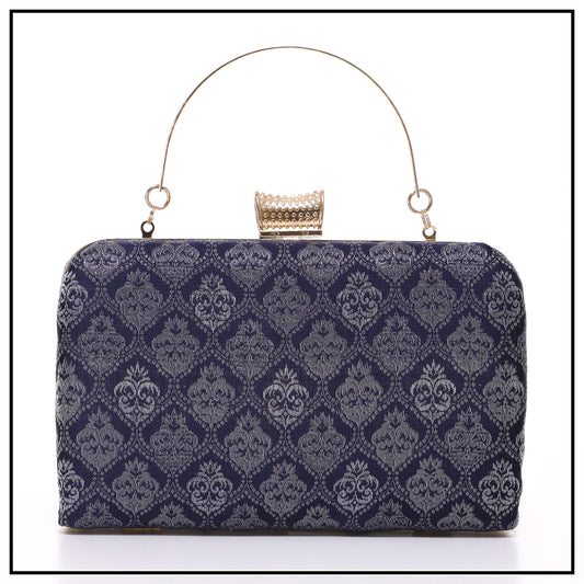 CLUTCH SONGKET HAND BAG - BLUE BLACK