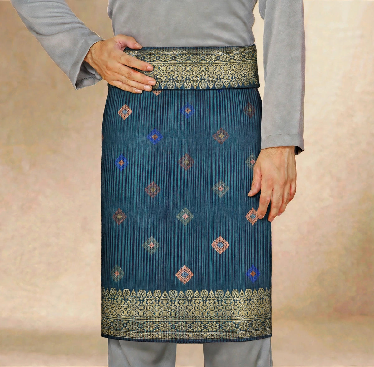 Sampin Johor Jalur Biru Turquoise-6031