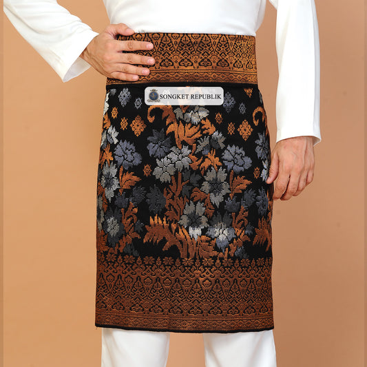 SAMPIN TENUN TANGAN HD PREMIUM - Black Copper Grey