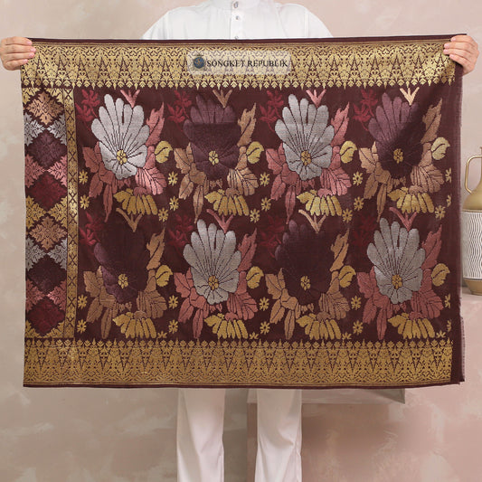 SAMPIN TENUN TANGAN HD PREMIUM - Burgundy-1019