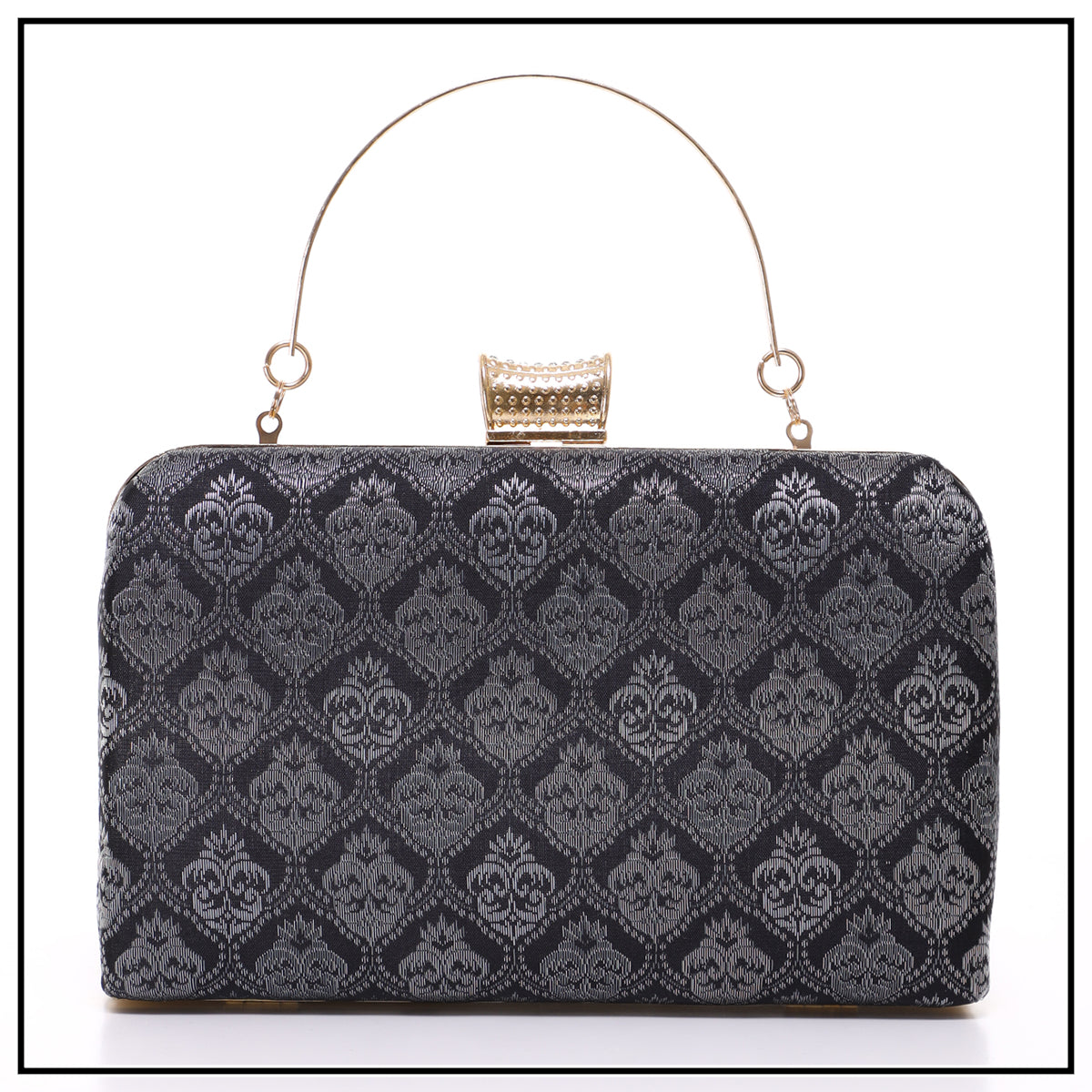 CLUTCH SONGKET HAND BAG - BLACK GREY