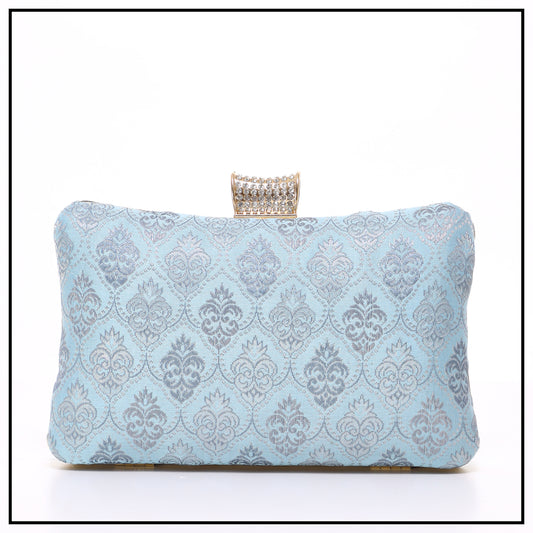 CLUTCH SONGKET HAND BAG - DUSTY BLUE