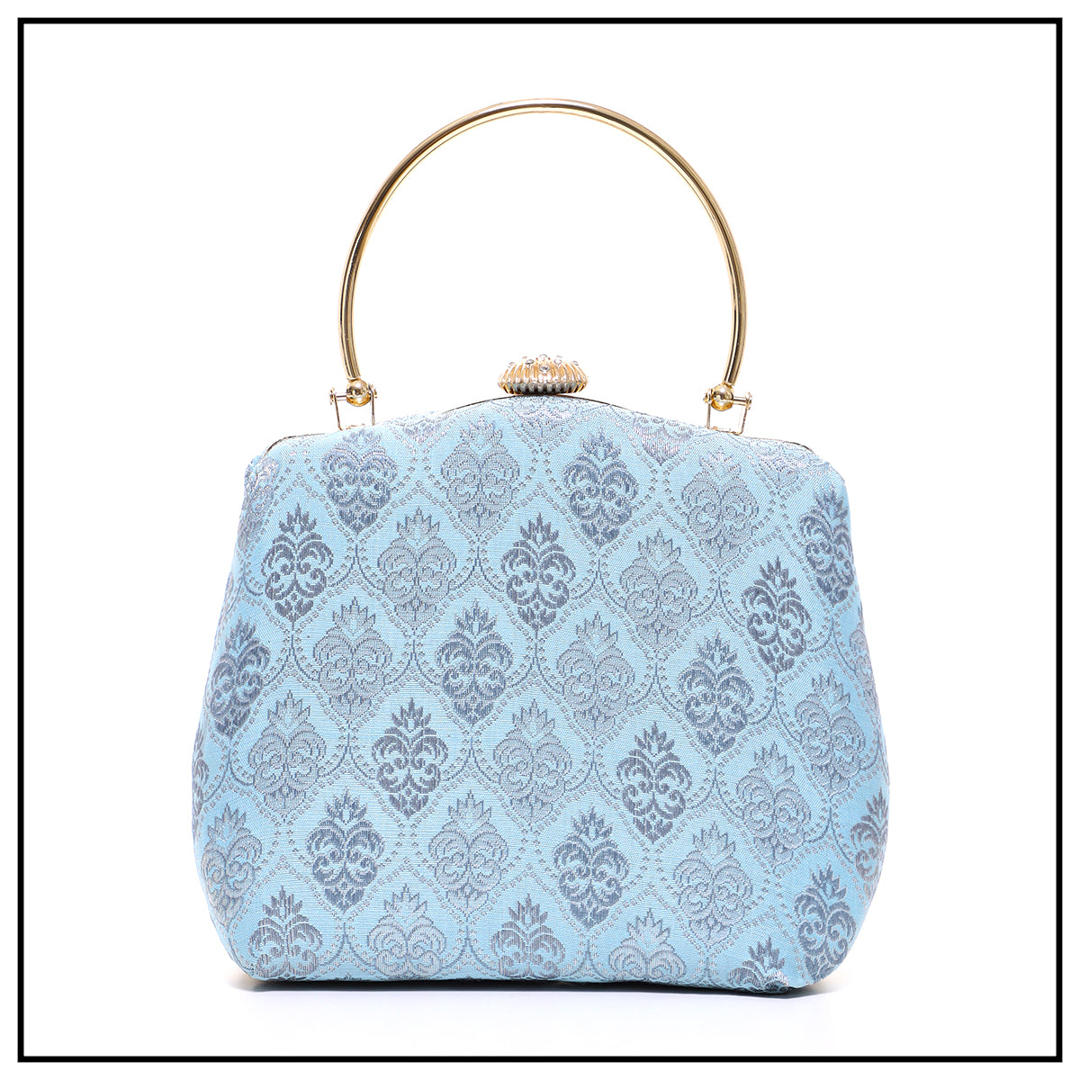 CLUTCH SONGKET HAND BAG - DUSTY BLUE
