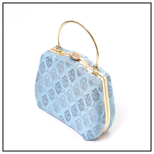 CLUTCH SONGKET HAND BAG - DUSTY BLUE