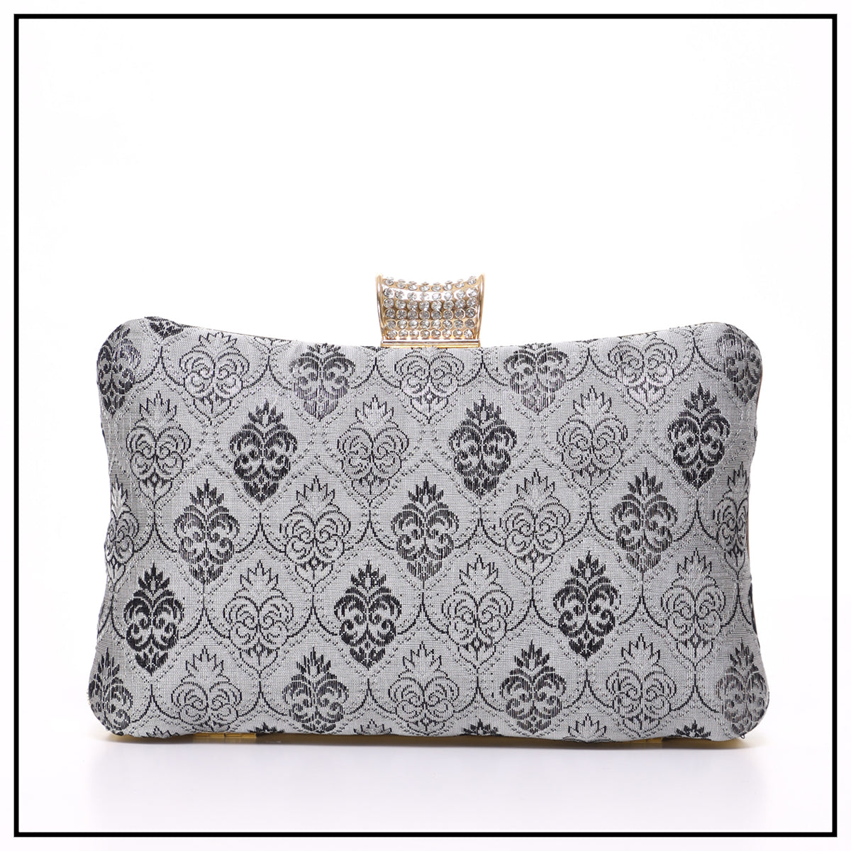 CLUTCH SONGKET HAND BAG - GREY BLACK