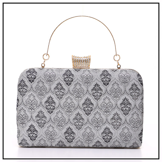 CLUTCH SONGKET HAND BAG - GREY