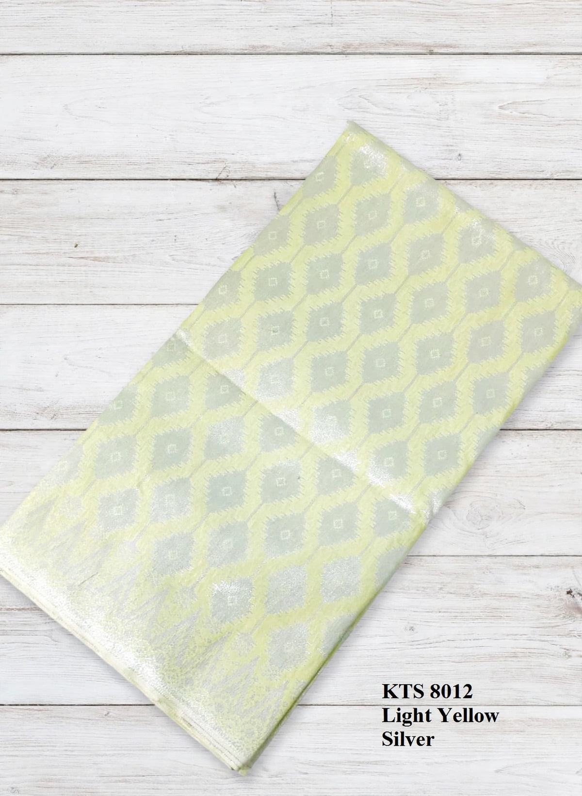 Songket Kaktus Light Yellow Silver-8012