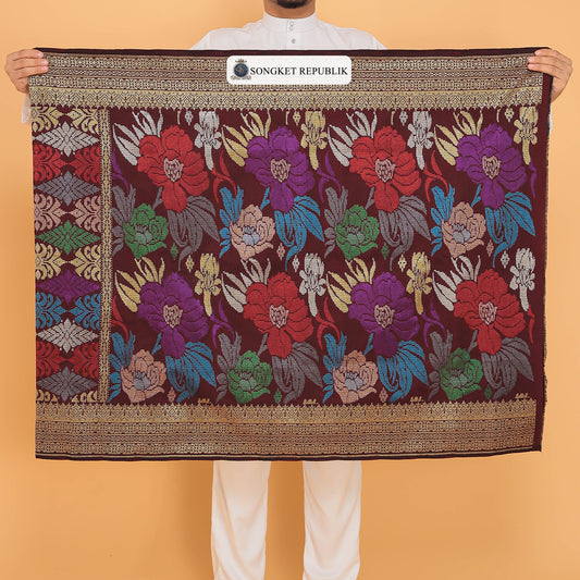 SAMPIN TENUN TANGAN HD PREMIUM - Maroon Gold-7008
