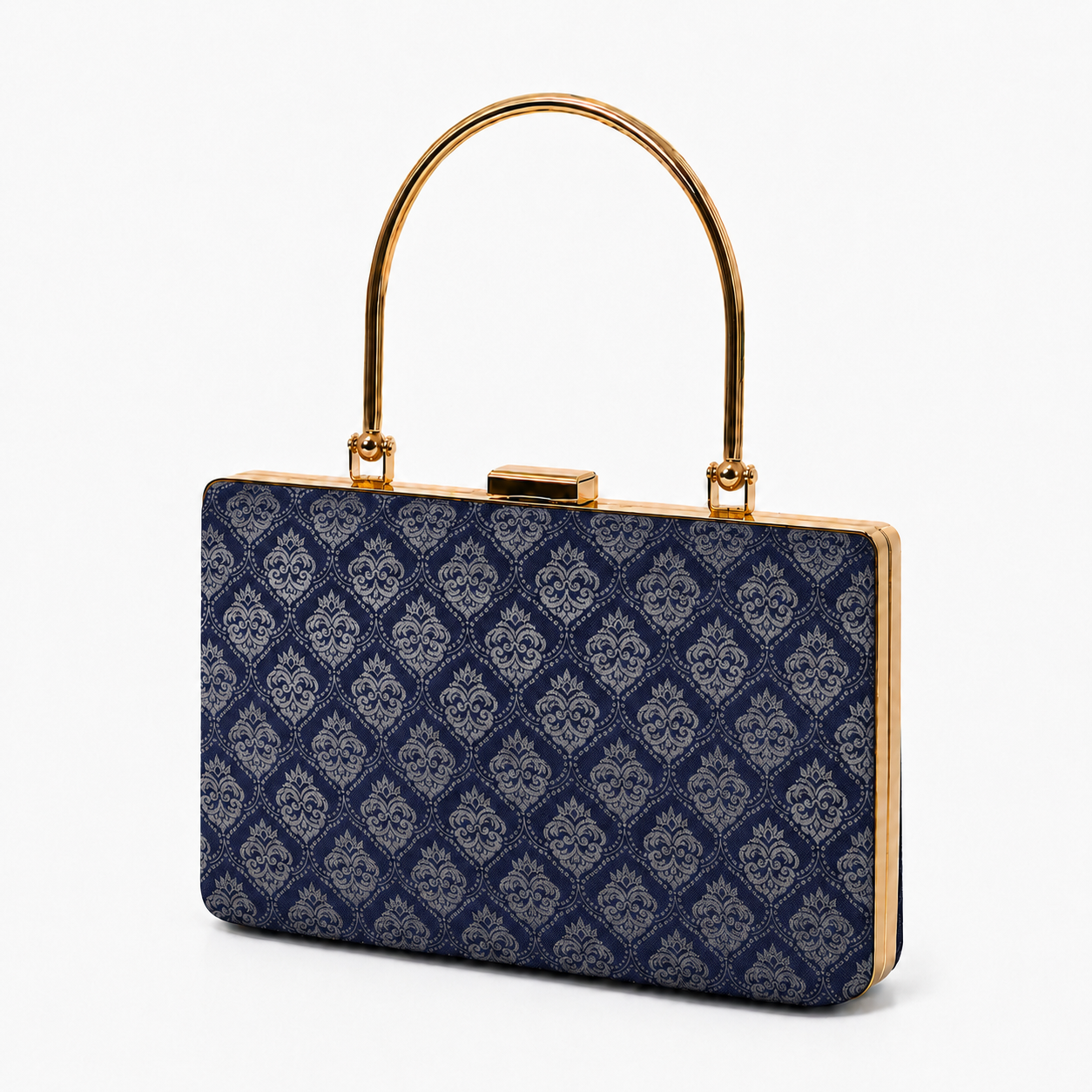 CLUTCH SONGKET HAND BAG NAVY BLUE-5004
