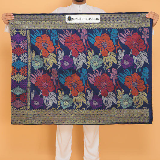 SAMPIN TENUN TANGAN HD PREMIUM - Navy Blue Gold-7010