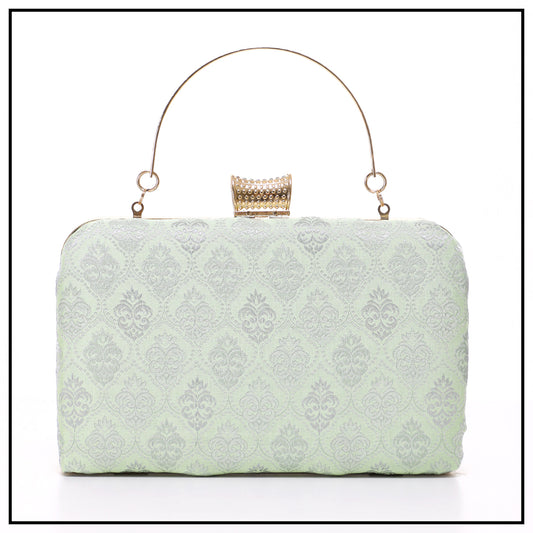 CLUTCH SONGKET HAND BAG - APPLE GREEN