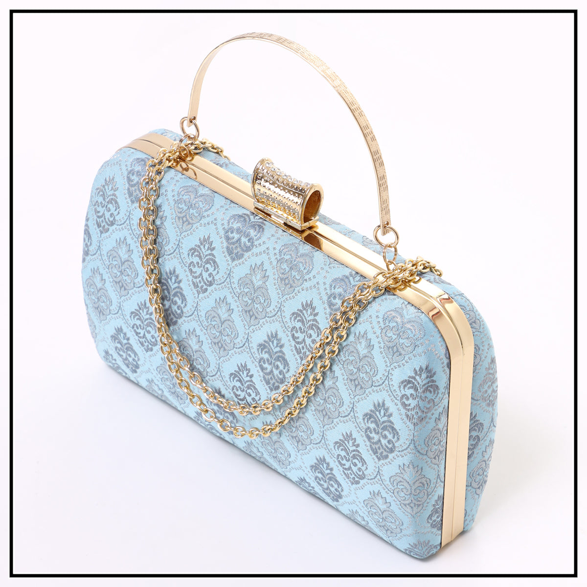 CLUTCH SONGKET HAND BAG - BABY BLUE