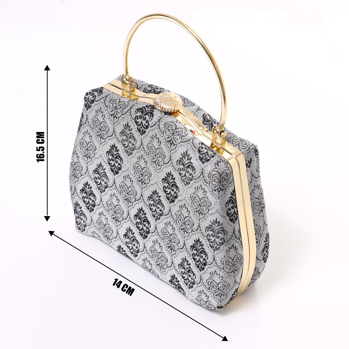 CLUTCH SONGKET HAND BAG - BLACK SILVER