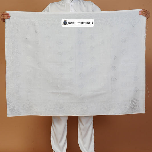 Sampin Bunga Tabur Bintang - White Silver Bintang