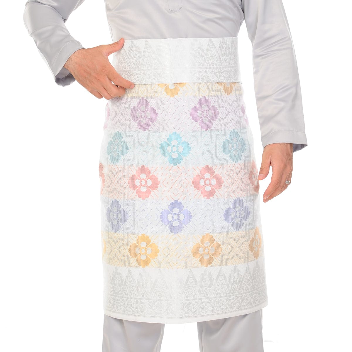 Songket Republik Sampin 3d Exclusive - White Silver