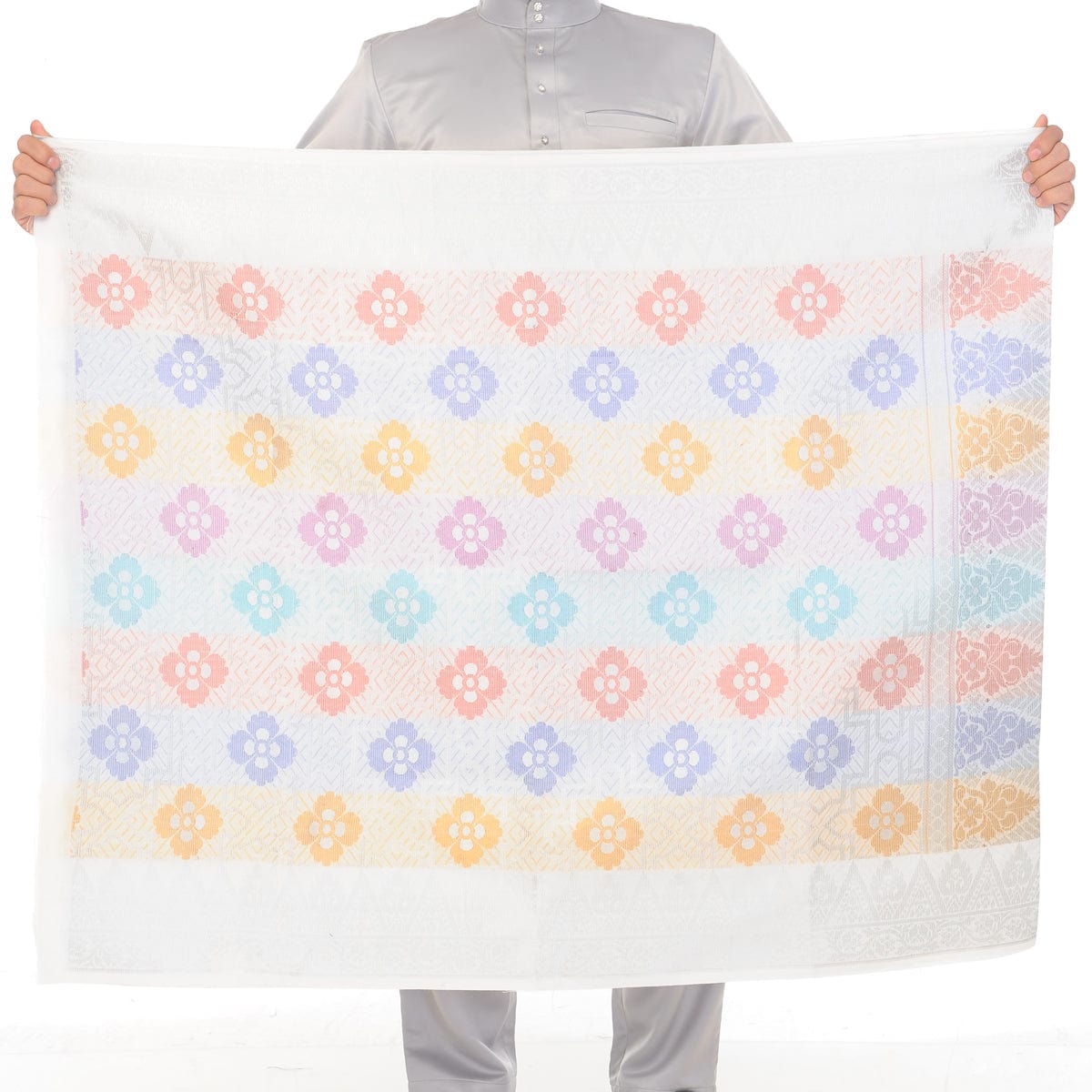 Songket Republik Sampin 3d Exclusive - White Silver