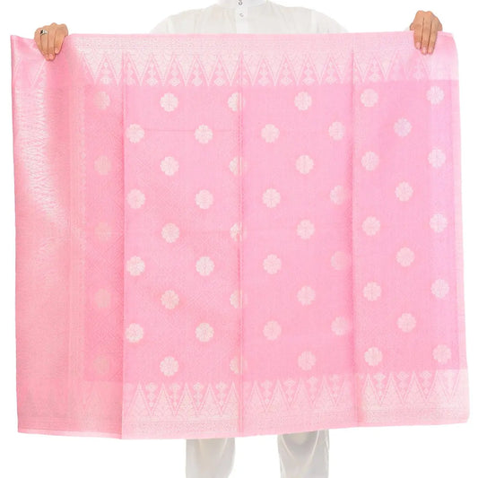 Songket Republik Sampin Bunga Tabur Klasik - (Pink Silver)