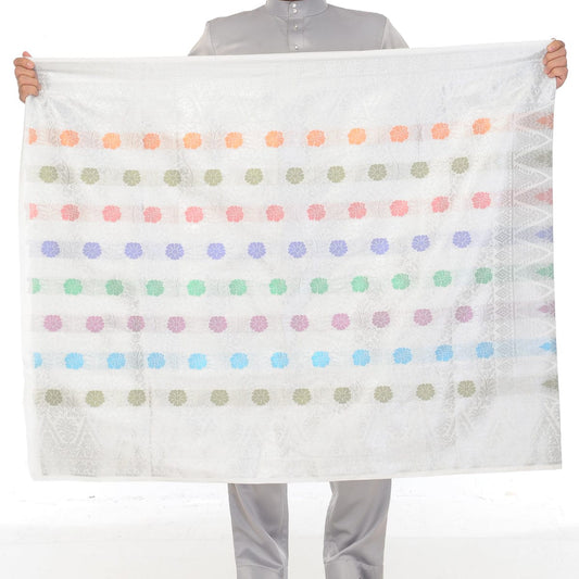 Songket Republik Sampin Nikah - White Silver