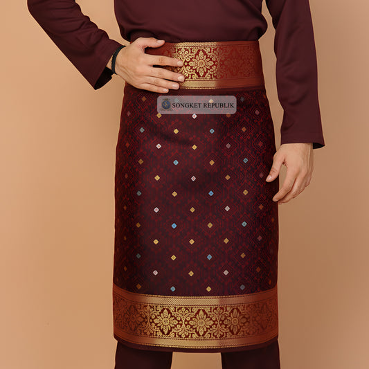 Diamond Dark Maroon Gold-6017