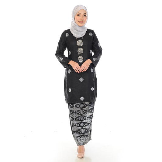 KURUNG MODEN AMEENA-BLACK SILVER