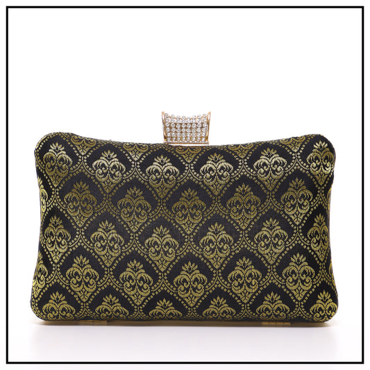 CLUTCH SONGKET HAND BAG - BLACK GOLD