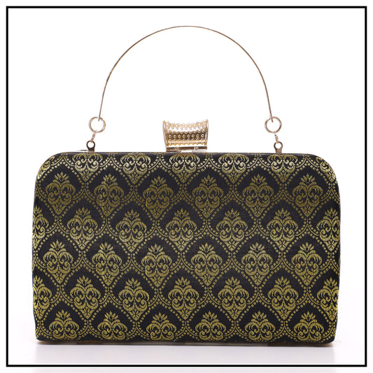 CLUTCH SONGKET HAND BAG - BLACK SILVER (Copy)