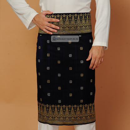 SAMPIN TENUN JOHOR JALUR BLACK PURPLE-6005
