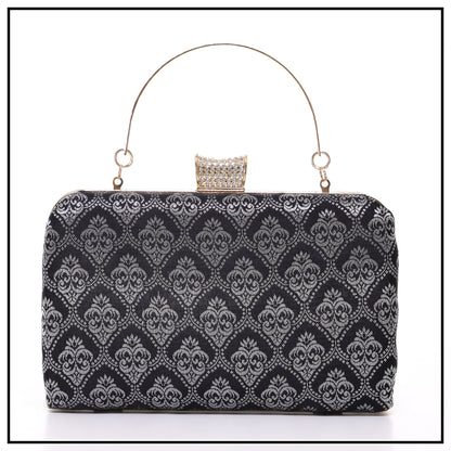 CLUTCH SONGKET HAND BAG - BLACK SILVER