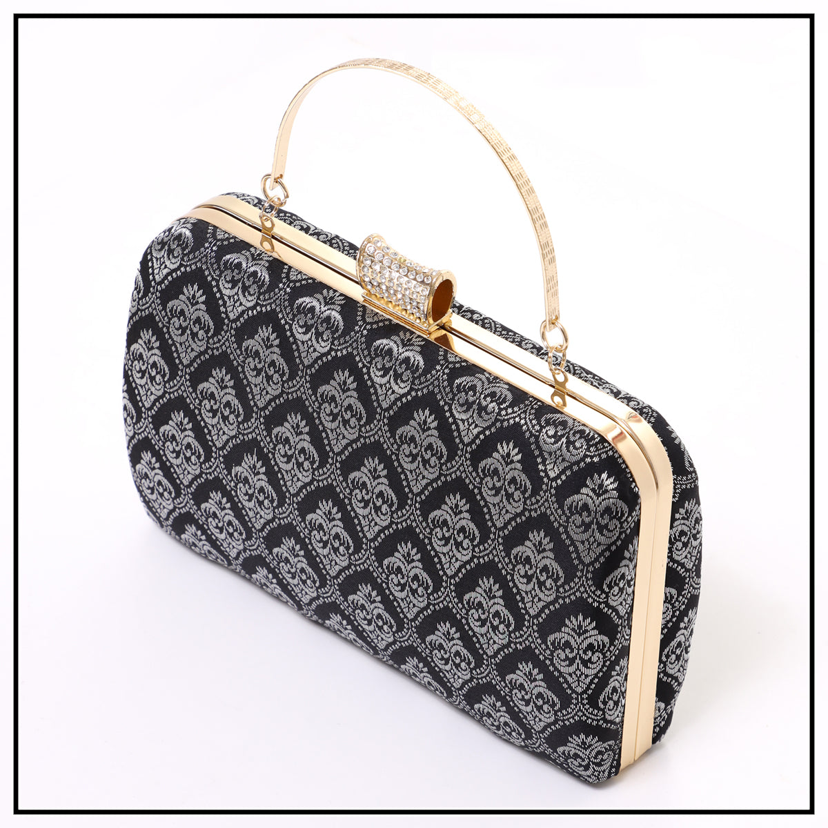 CLUTCH SONGKET HAND BAG - BLACK SILVER
