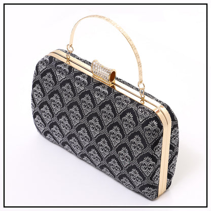 CLUTCH SONGKET HAND BAG - BLACK SILVER