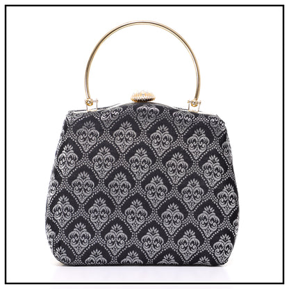 CLUTCH SONGKET HAND BAG - BLACK SILVER