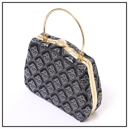 CLUTCH SONGKET HAND BAG - BLACK SILVER