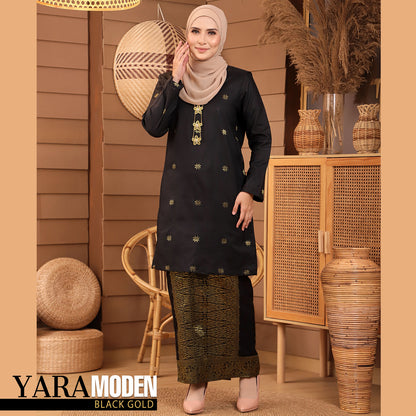 KURUNG MODEN YARA BLACK GOLD-1005