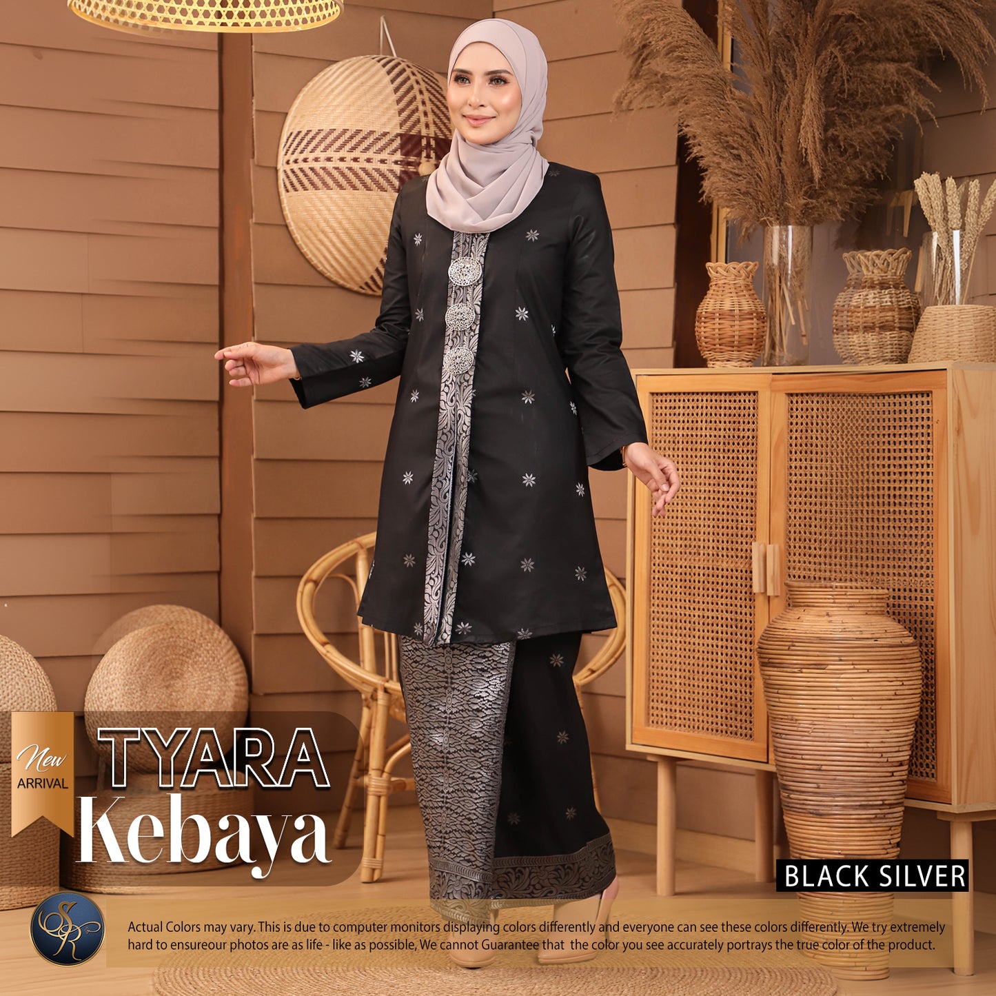 KEBAYA TYARA BLACK SILVER-1001