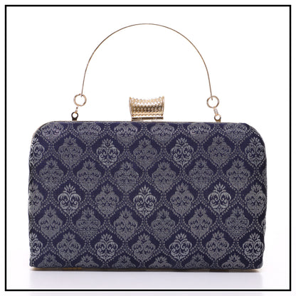 CLUTCH SONGKET HAND BAG - BLUE BLACK