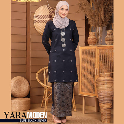 KURUNG MODEN YARA BLUE BLACK-1003