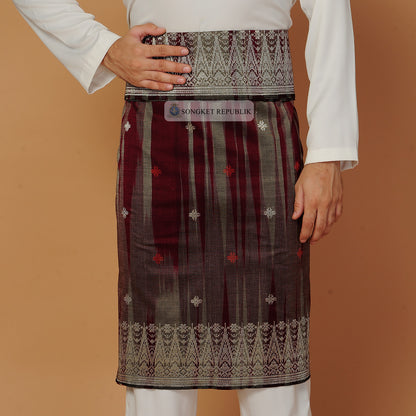 SAMPIN TENUN JOHOR JALUR BURGUNDY-6003