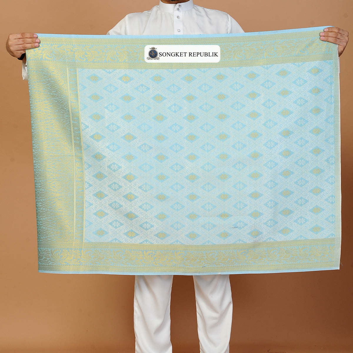 Sampin Bunga Tabur Klasik - Baby Blue Gold