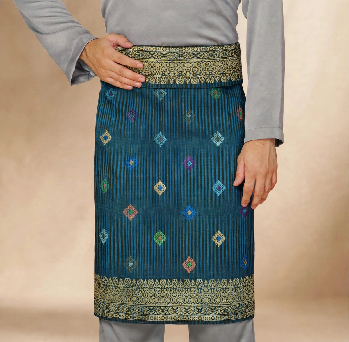 Sampin Johor Jalur Biru Turquoise-6047
