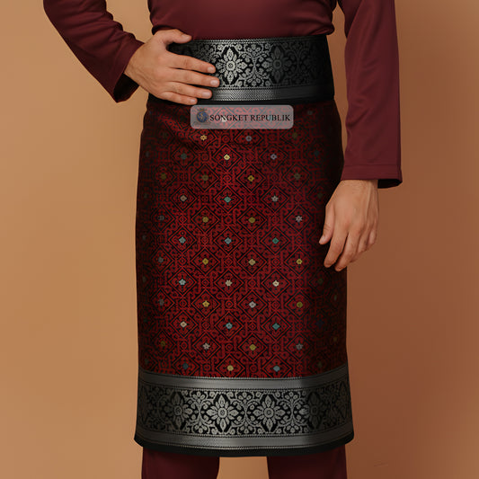 Sampin Diamond Black Maroon-8002