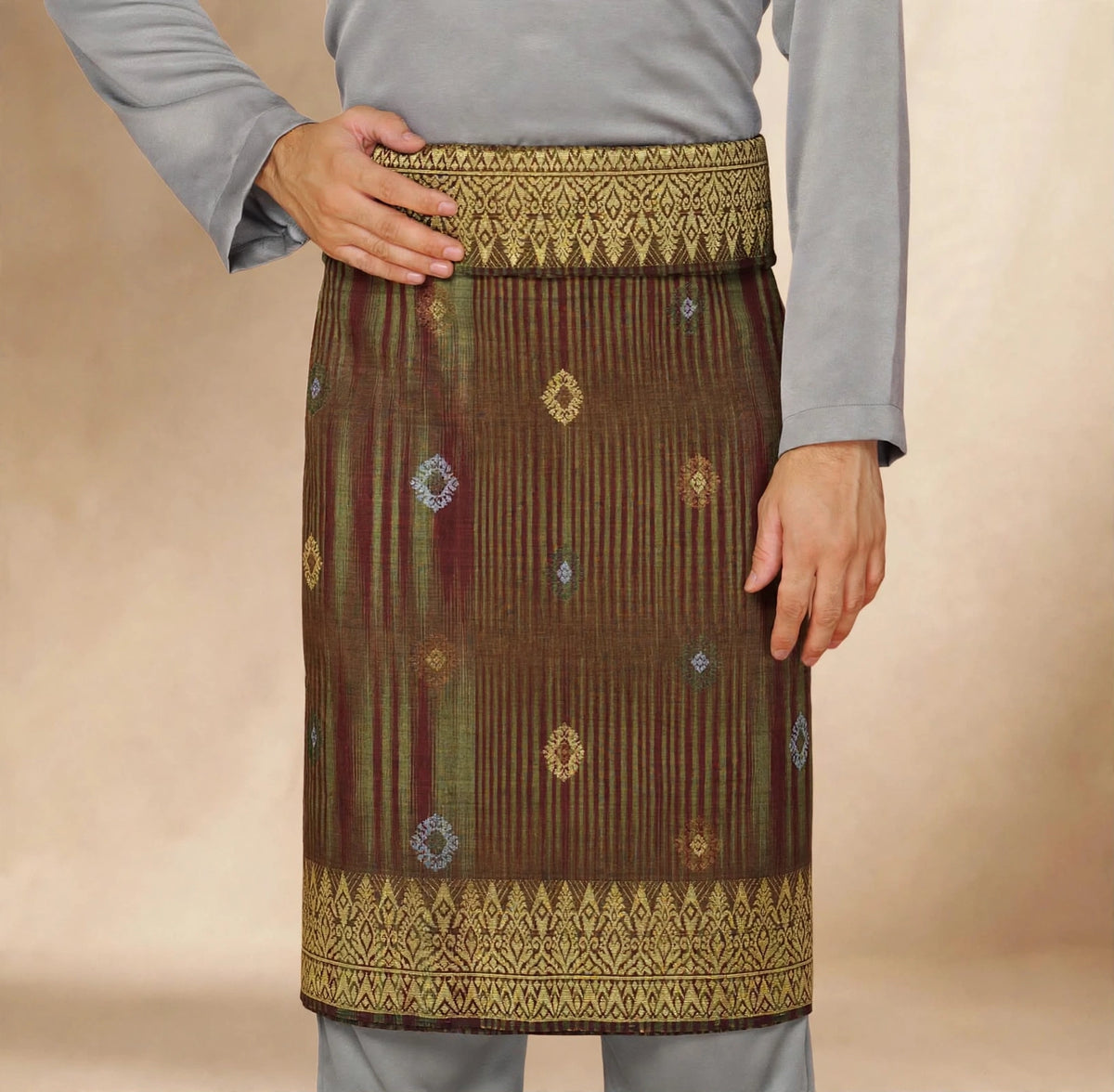 Sampin Johor Jalur Brown Gold-6072
