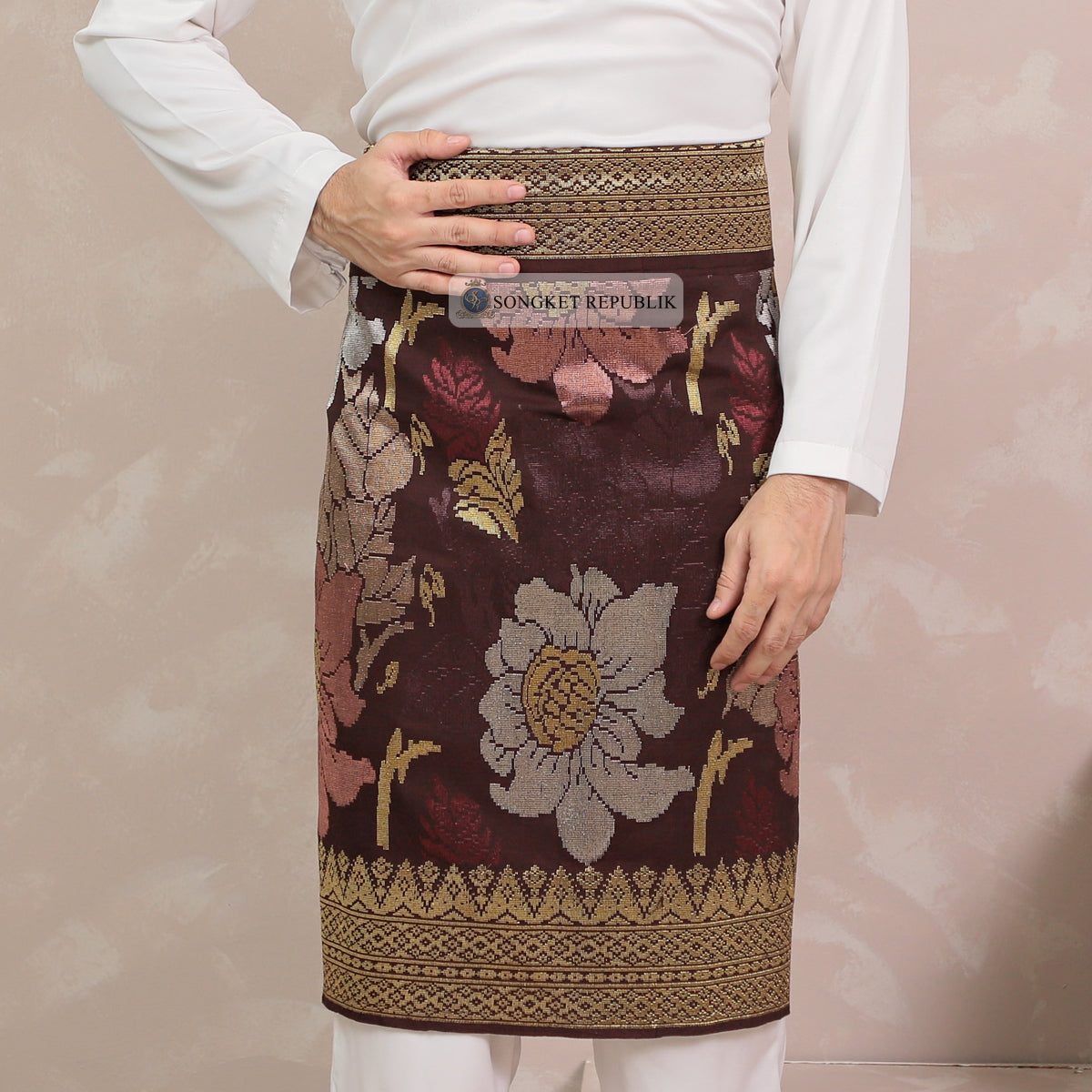 SAMPIN TENUN TANGAN HD PREMIUM - Burgundy-1005