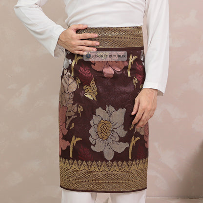 SAMPIN TENUN TANGAN HD PREMIUM - Burgundy-1005