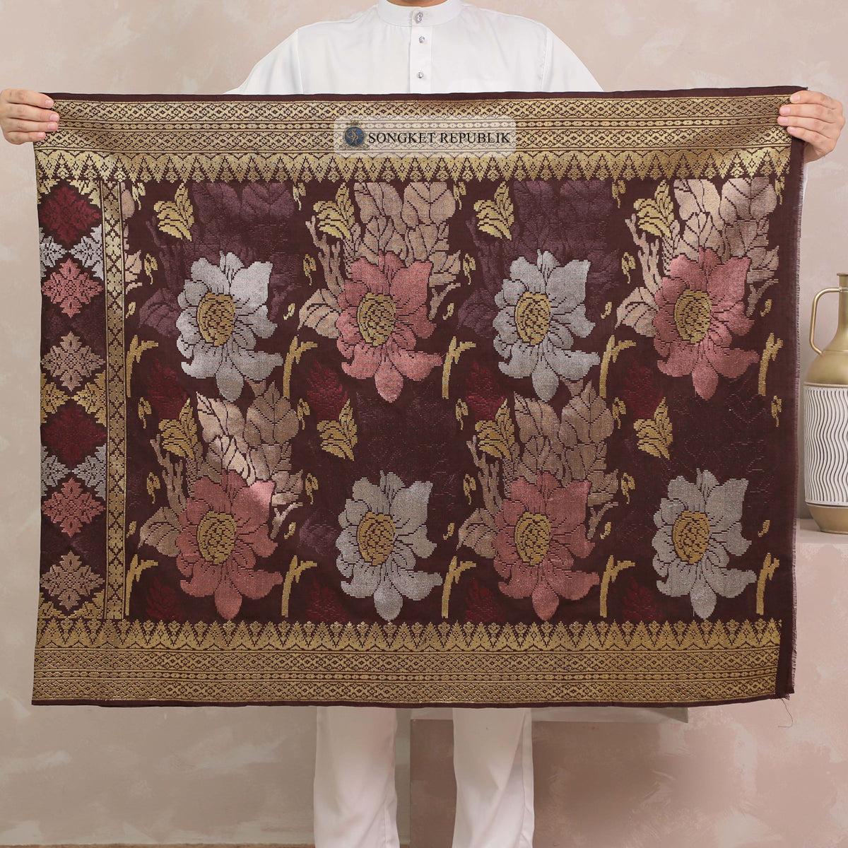 SAMPIN TENUN TANGAN HD PREMIUM - Burgundy-1005