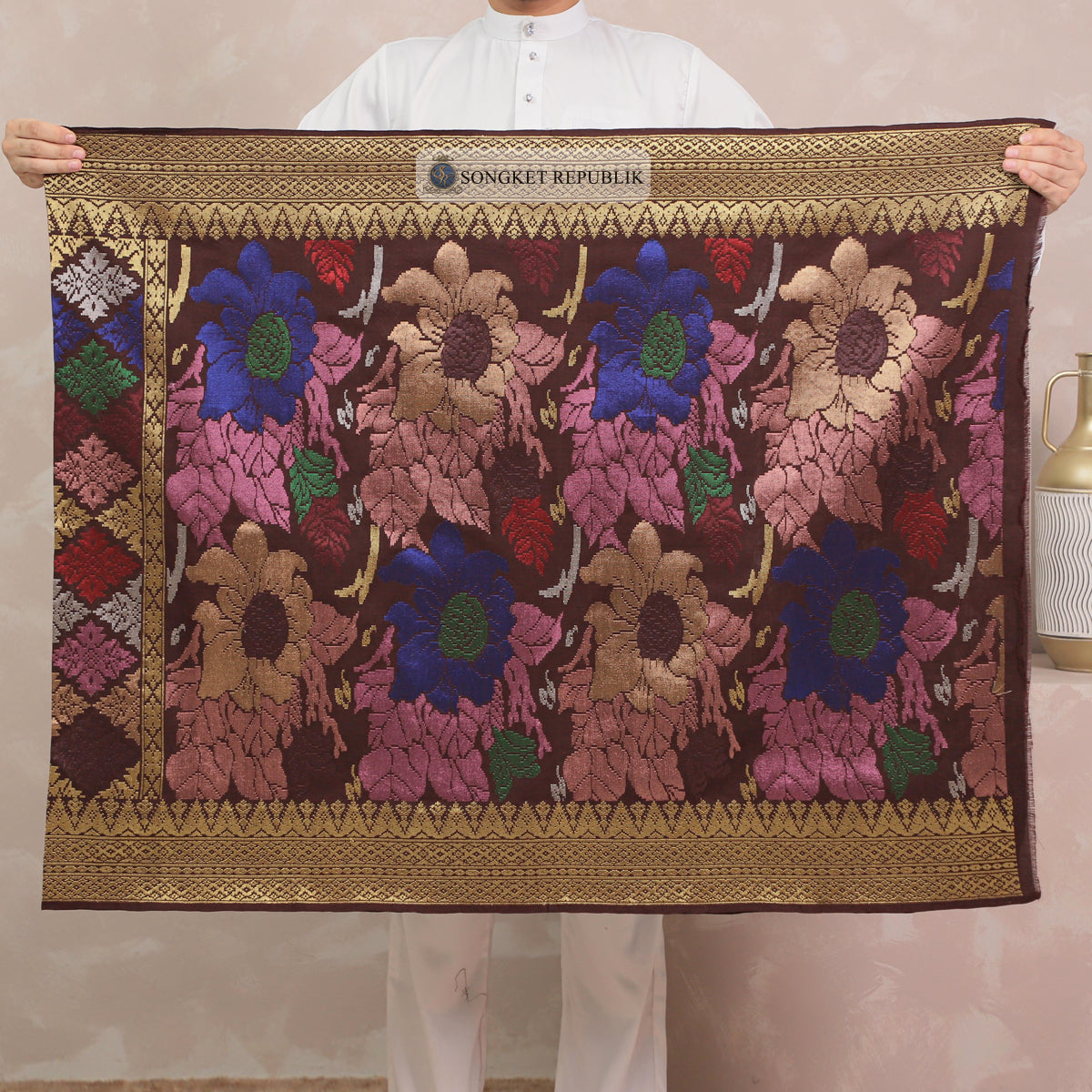 SAMPIN TENUN TANGAN HD PREMIUM - Burgundy-1006