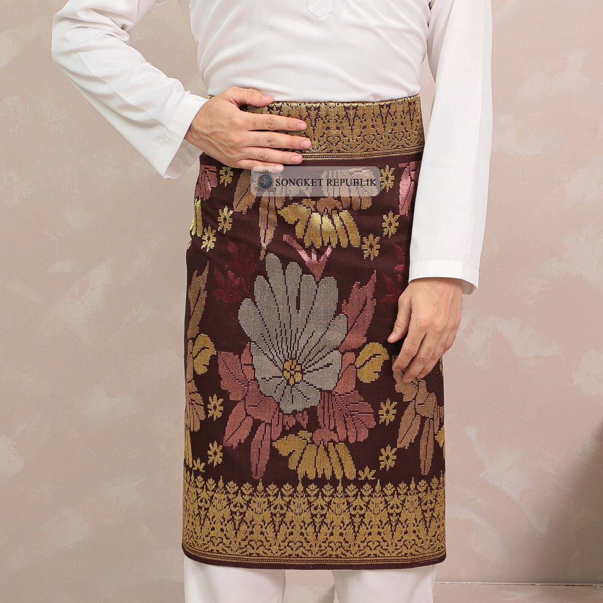 SAMPIN TENUN TANGAN HD PREMIUM - Burgundy-1019